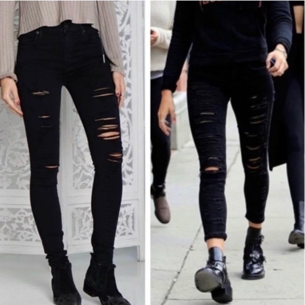 Agolde Sophie Denim Black Jeans High Rise Skinny Women’s Size‎ 25